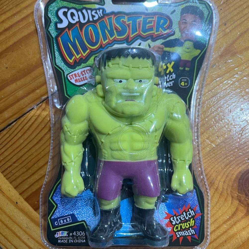 Squish Monster Stretch Toy - Green and Purple